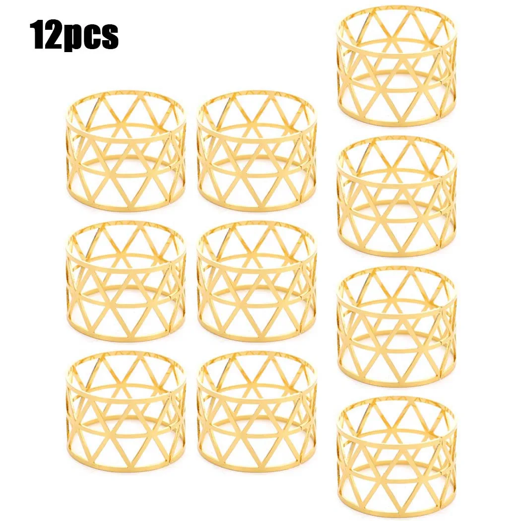 

12Pcs Alloy Napkin Rings Dinner Table Decoration For Wedding Party Table 100% Brand New And High Quality.