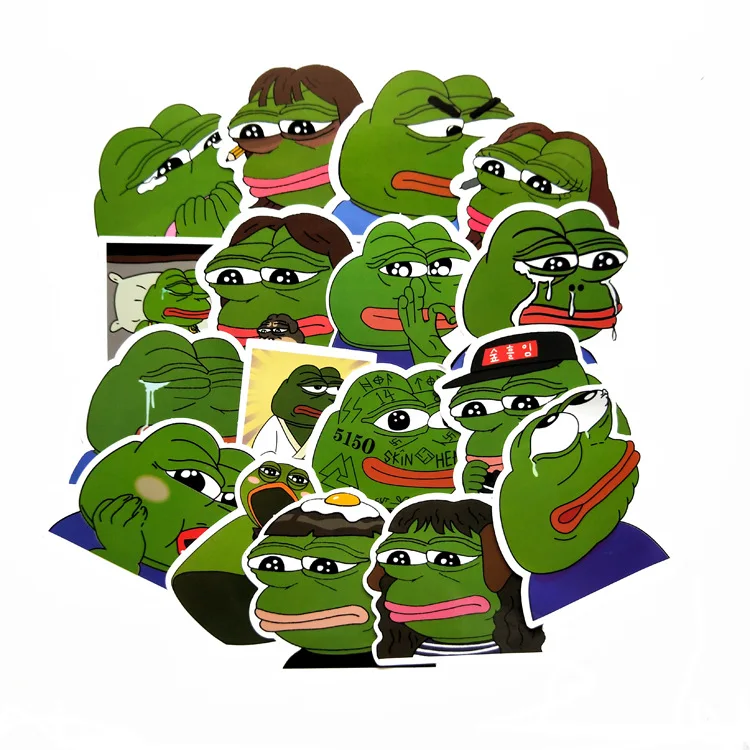 17/8 шт. забавные Pepe грустная лягушка граффити наклейки трафарет Водонепроницаемая наклейка для Чемодан автомобильный холодильник велосипеда ноутбук Гитары Ноутбук чашка