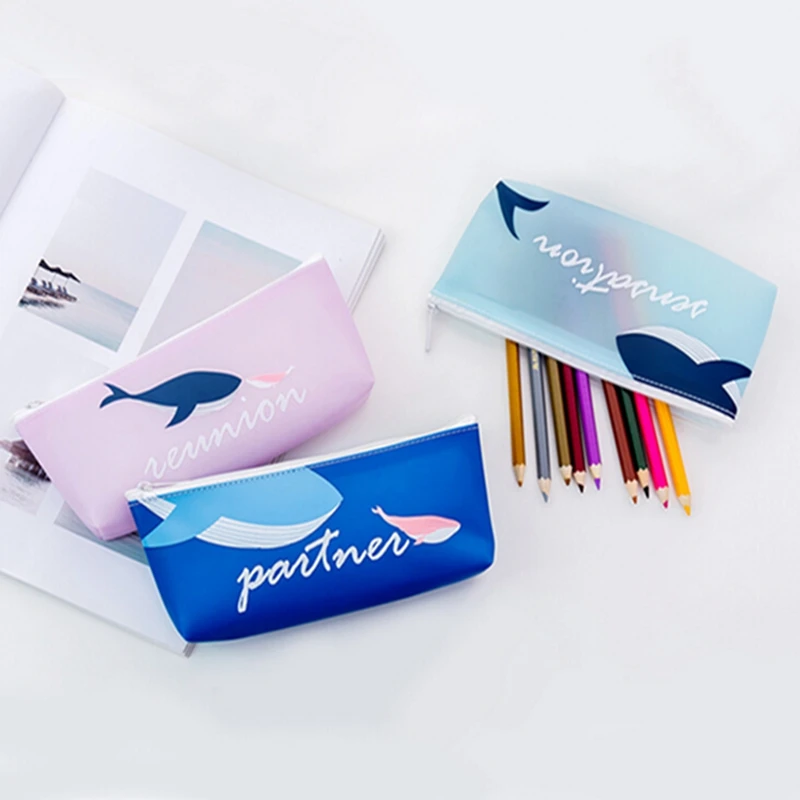 Чехол для карандашей милая черная школьная кожаная сумка школьные