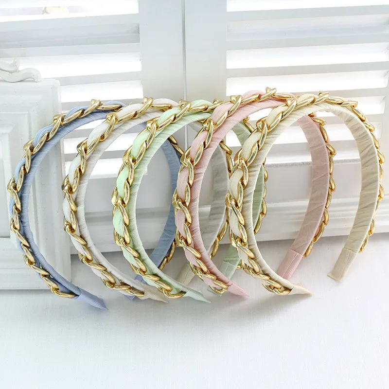 

Headbands Hairbands For Women Girl Vintage Retro Chain Fabric Hair Accessories Wholesale