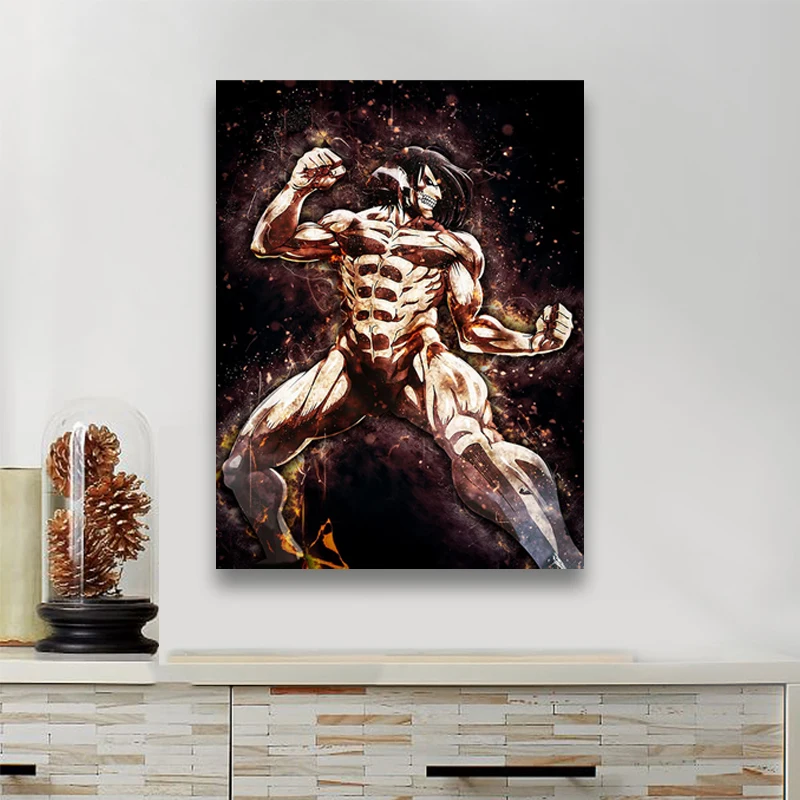 

HD Prints Attack on Titan Canvas Painting Wall Art Eren Jaeger Poster Home Decoration Bedroom Modular Japan Anime Roles Pictures