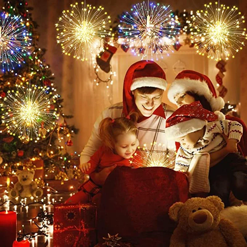 

Firework Lights 120 LED Warm White String Lights 8 Modes Dimmable String Fairy Lights with Remote Control Christmas Decoration