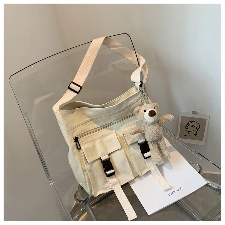 

Canvas Bag Female Messenger Bag New Literary Small Fresh Shoulder Bag 2020 New Handbag Fashion Messenger Small Square Bag