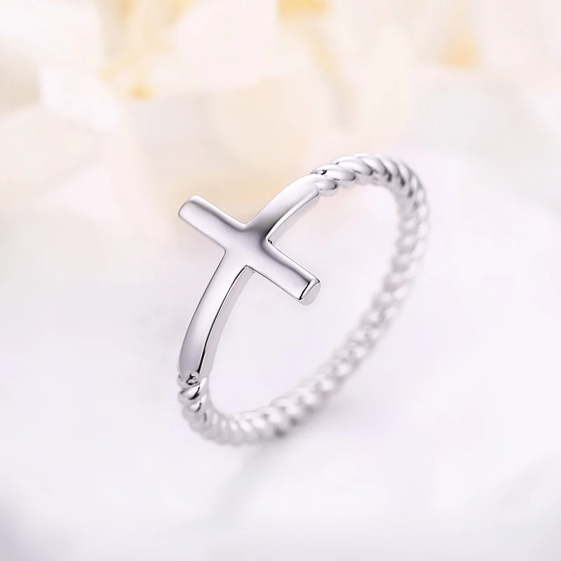 Женское кольцо с крестом PHOEBEJEWEL серебряное для свадьбы помолвки выпускного