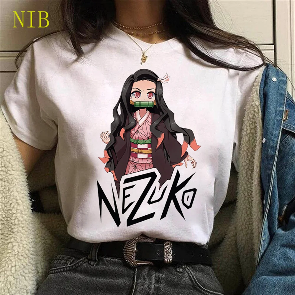

Cartoon Nezuko Demon Slayer print T shirt cartoon anime t shirt women Kawaii Harajuku oversized gothic punk women/men's T-Shirts