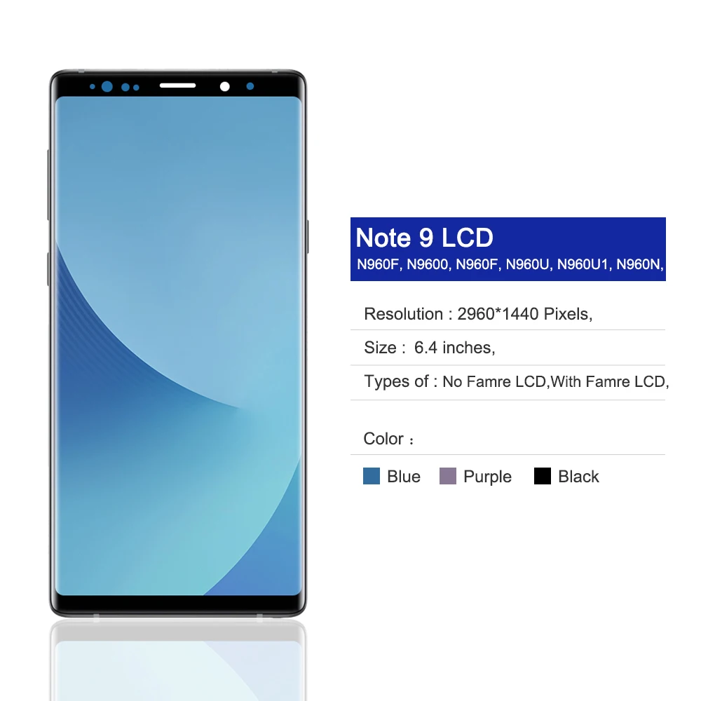 Оригинальный ЖК дисплей 6 4 дюйма N960 для SAMSUNG GALAXY Note9 Note 9 сенсорный экран с рамкой