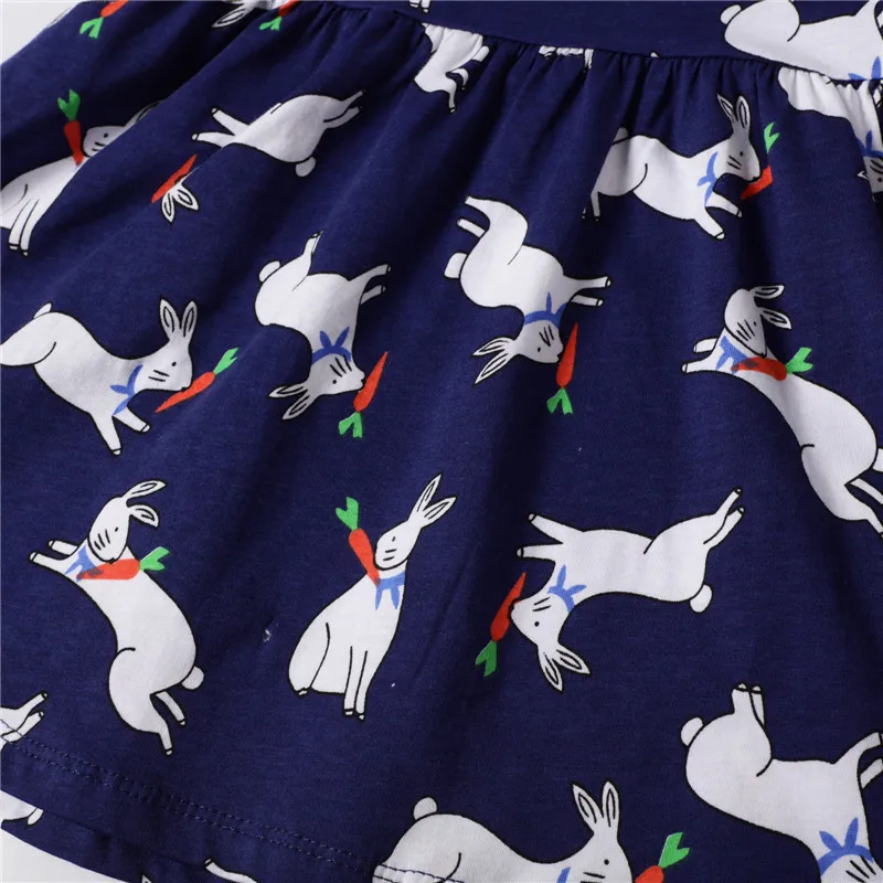 Jumping Meters Animals Summer Princess Girls Dresses Bunny Print Baby Cotton Clothes New Arrival Children Tutu Dress Hot Selling | Детская