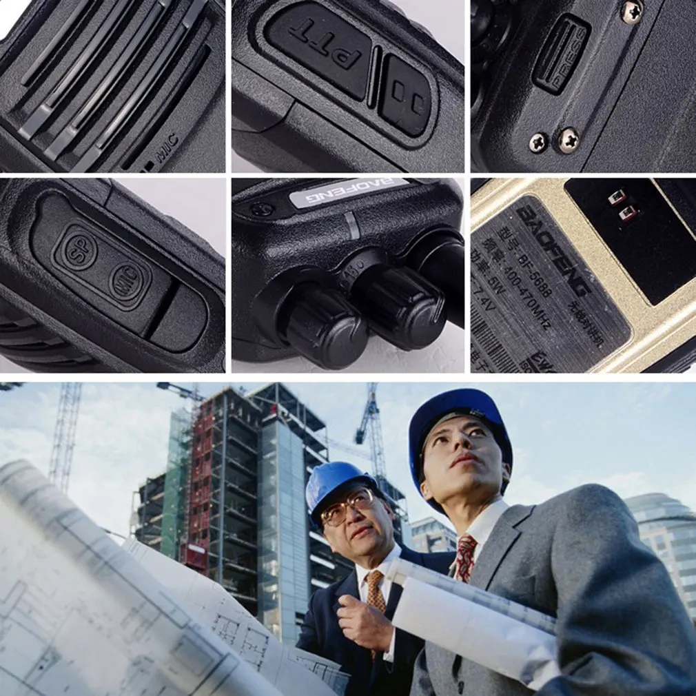 BAOFENG BF 888S 1 шт. Talkie “иди и болтай Walkie 16CH FM UHF 400 470 МГц 2 way радио приемопередатчик
