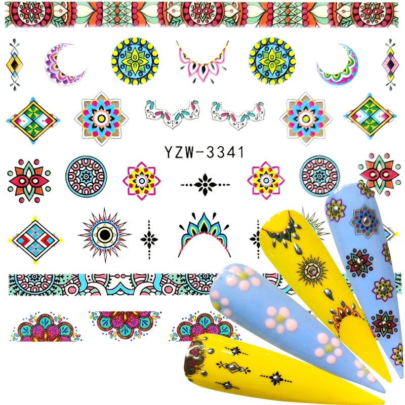 

YWK 2021 New Arrival 1 PC Gorgeous Necklace Flower Sticker Nail Art Tattoos Water Nails Designs for Nail Sticker