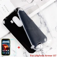 transparent phone case for ulefone armor x7 soft black tpu case for ulefone armor x7 pro tempered glass for ulefone armor x7 pro