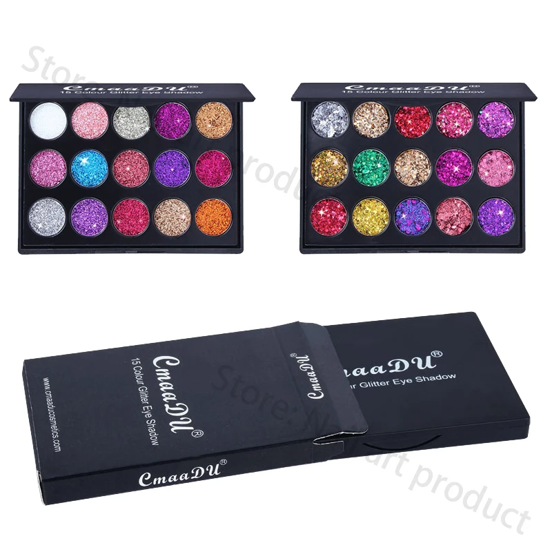 

15 цветов блестящие тени для век пигмент профессиональная палитра для макияжа глаз стойкий набор для макияжа Палитра теней для век красивый ...