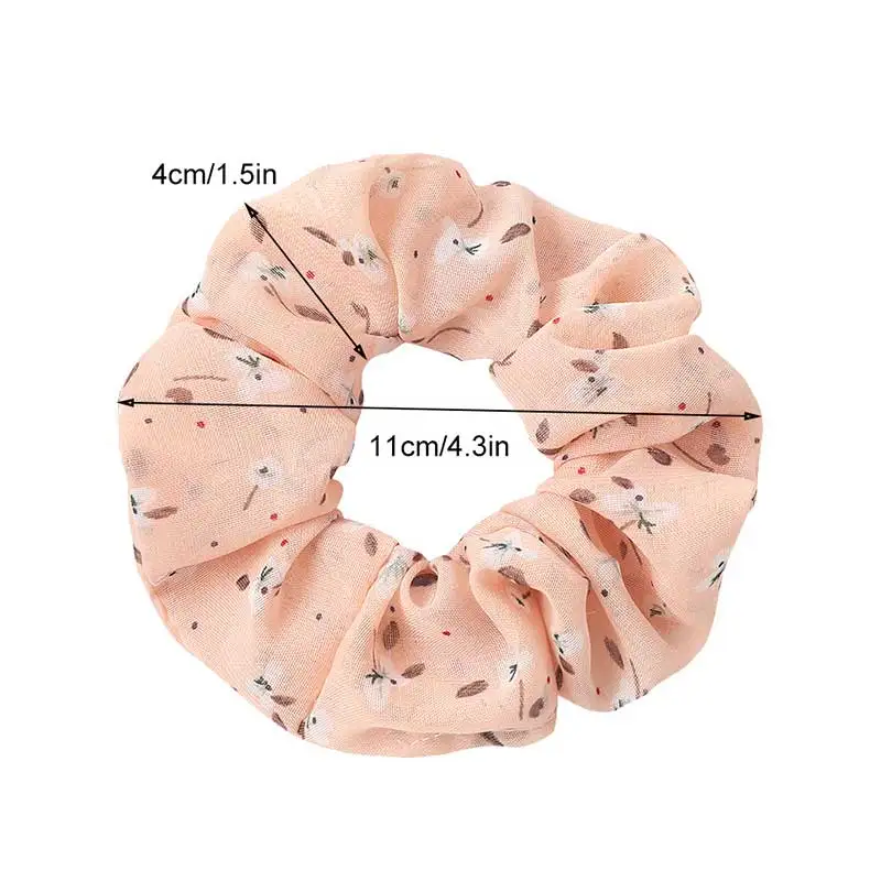 

Sweet Chiffon Hair Scrunchies Floral Leopard Print Scrunchy Hair Ties Rings Rubber Band Hair Bands Rope Chiffon Hair Accessories