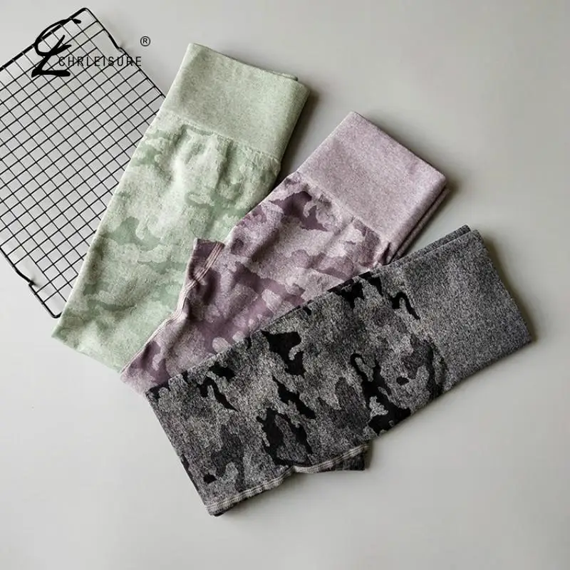 Камуфляжные бесшовные леггинсы Спортивная Женская одежда для фитнеса женщин