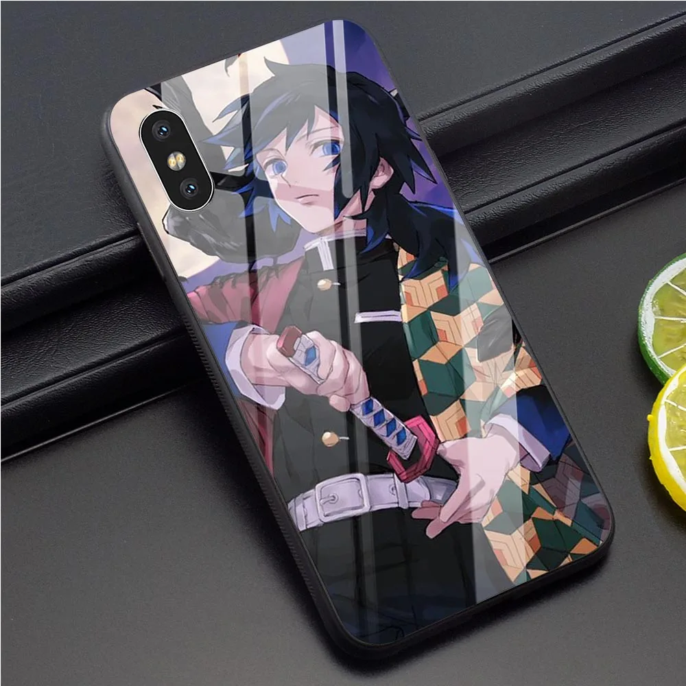 K3022903 Demon Slayer Tomioka Giyuu чехол из закаленного стекла для телефона для iPhone Xs Max чехол X 6 6S XR 8 Plus 7 5S 5 SE чехол s - Цвет: K3022903