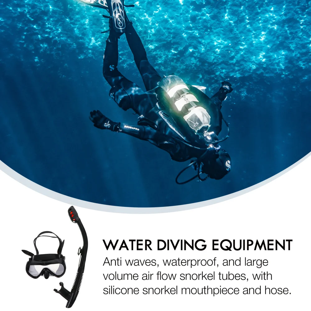 

1 Set Adults Snorkel Mask Set Full Dry Snorkeling Gear Dry Snorkel Mask Kit