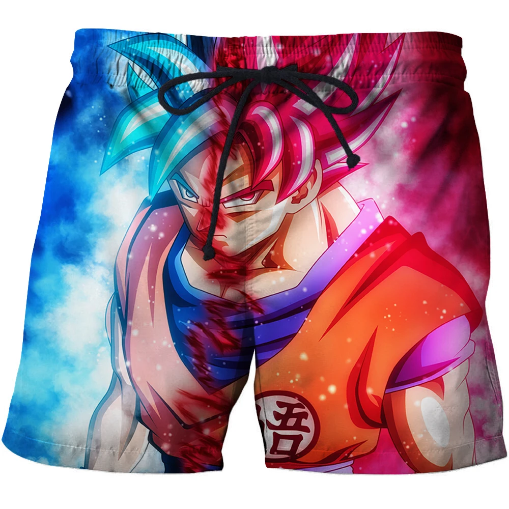 Мужские пляжные шорты с забавным аниме принтом Dragon Ball Z летние для серфинга |