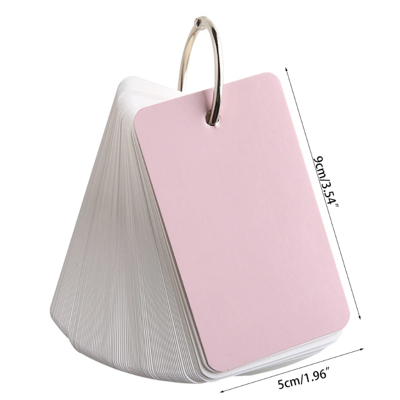 

Mini Blank Binder Note Pad 100 Sheets Small Cardboard Flash Card Set Mini Memo Pad with Binder Ring Cover Refillable