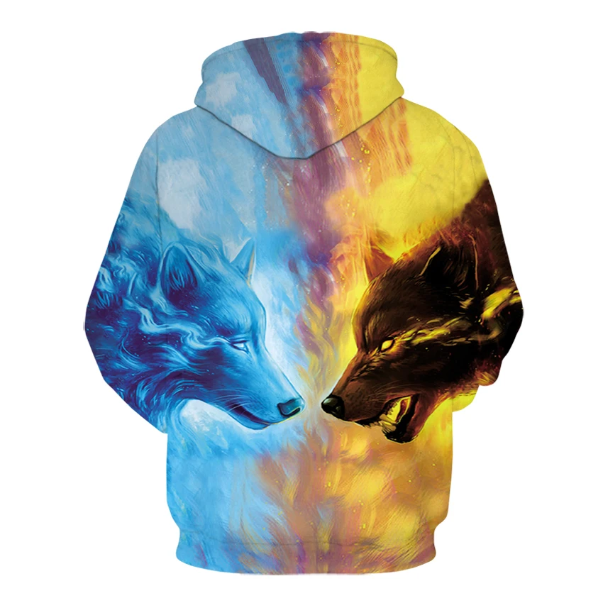 Космической галактики 3D толстовки для мужчин/женские листья и Лев толстовка с