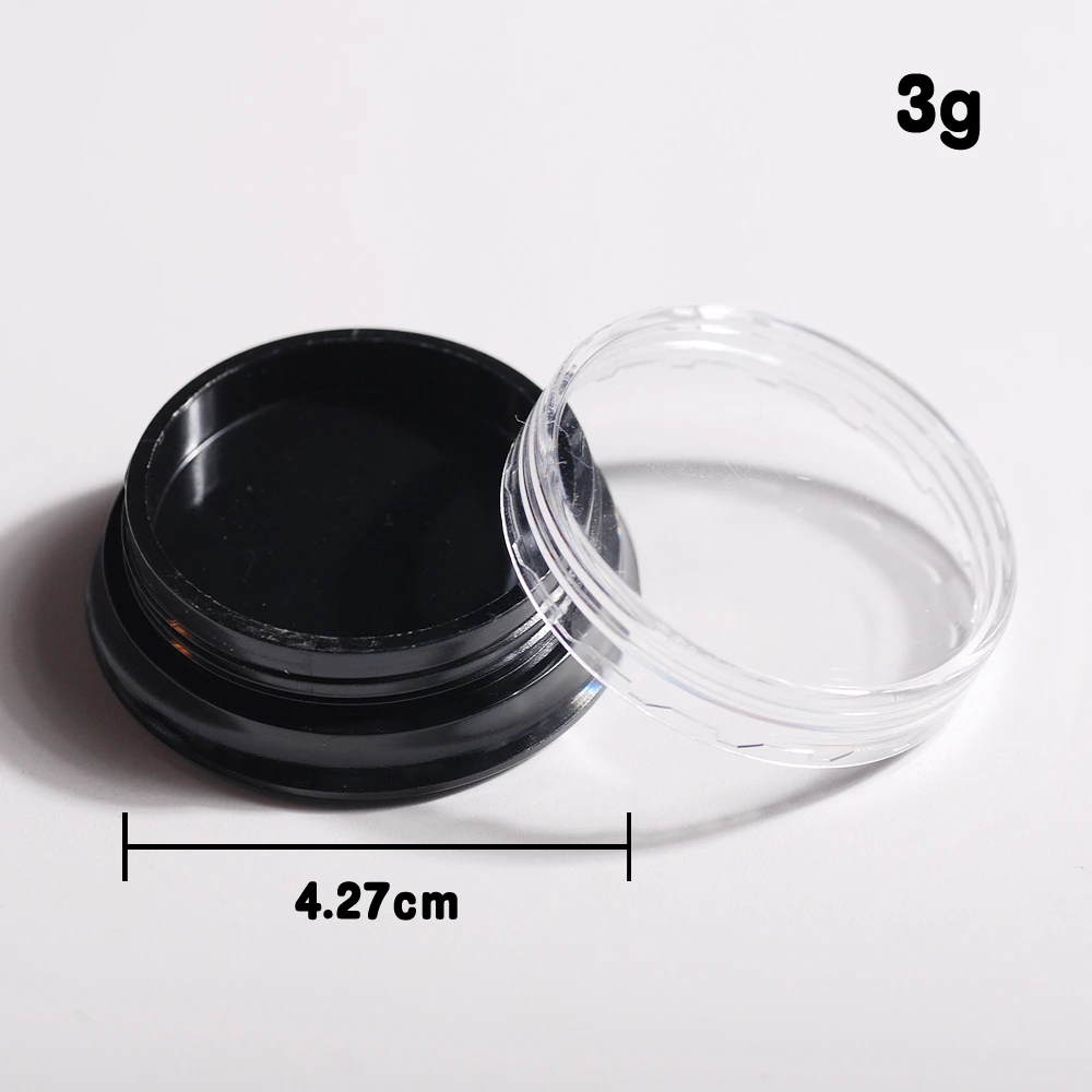 3 г портативные пластиковые косметические пустые баночки прозрачные флаконы