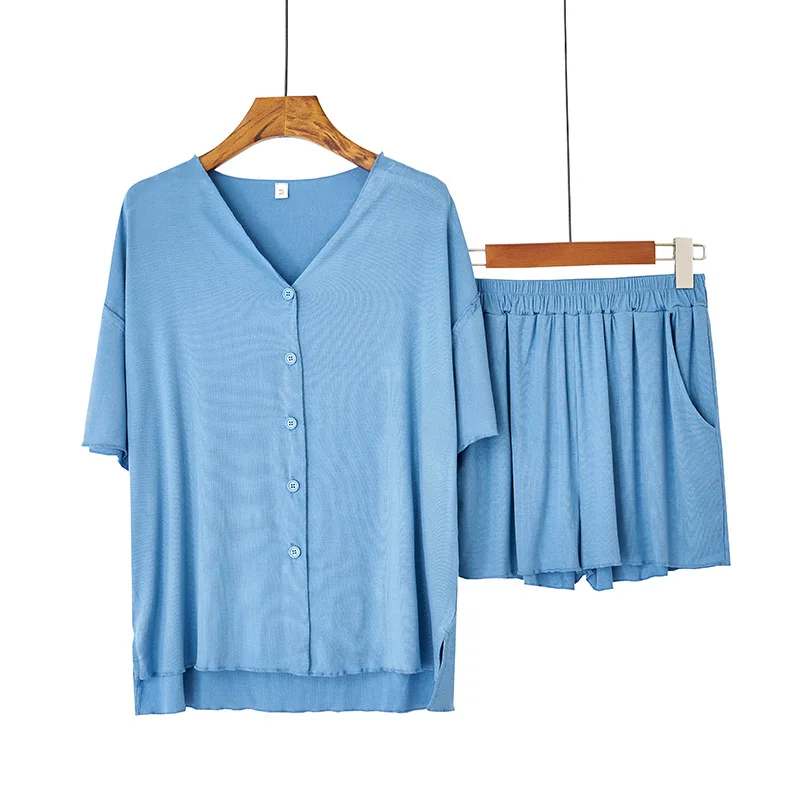 Летняя Удобная пижама из модала с короткими рукавами для отдыха Пижама Mujer