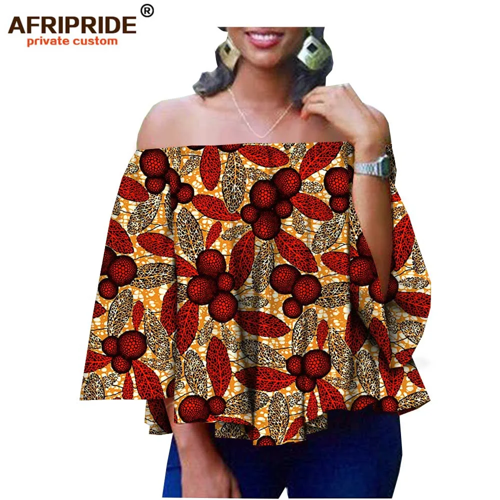 С Африканским принтом Макси платье для женщин AFRIPRIDE портной Русалка без бретелек женское хлопковое торжественное платье 2 слоя подола A1825068 - Цвет: 542J