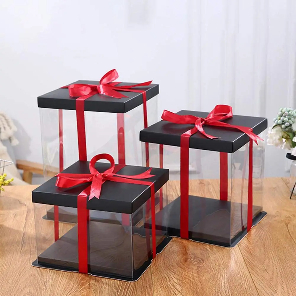 Прозрачная подарочная коробка искусственный плюшевый медведь цветок ПЕНА РОЗА