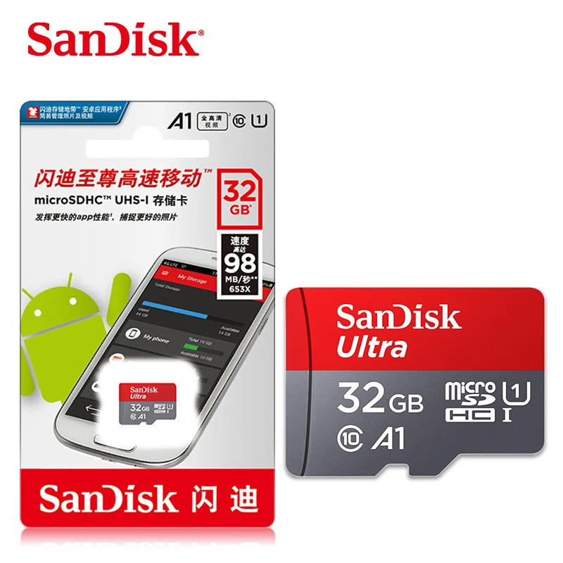 SanDisk 32GB Class10 Micro SD Card 32gb Original TF Card 32G A1 TF memory card 32g microsd for samrtphone and table PC