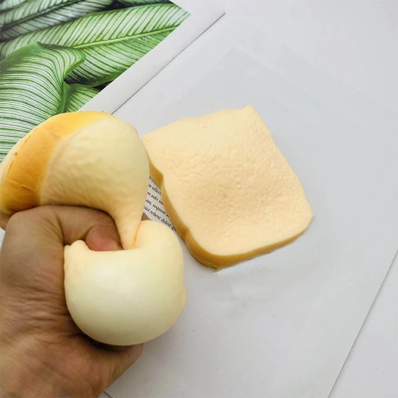 

Squishy Food Creative Simulation Bread Toast Donuts Slow Rising Squeeze Stress Relief Toys Spoof Tease People Desktop Decoration