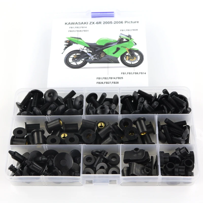 Fit For Kawasaki ZX6R ZX-6R ZX 6R 2005 2006 Complete Full Fairing Bolts Kit Fairing Clips Nut Motorcycle Fairing Kit Steel
