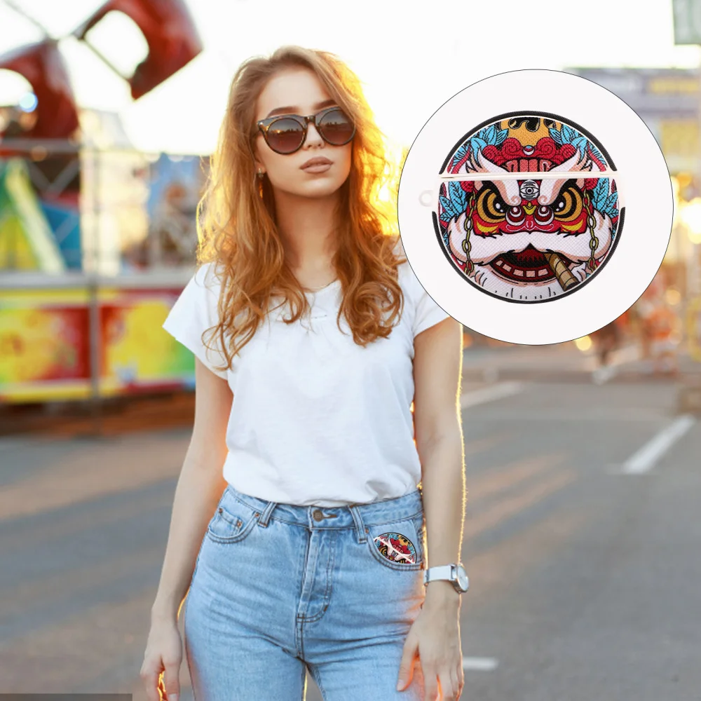

1pc Chinese Style Headphone Box Protective Case Compatible for Freebuds3 (Lion)