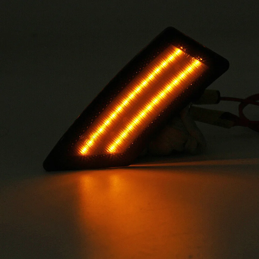 

2PCS For Ford Ranger 2019-2020 Amber LED Front Bumper Smoked Side Marker Lights KB3Z-13A565-A KB3Z-13A565-B