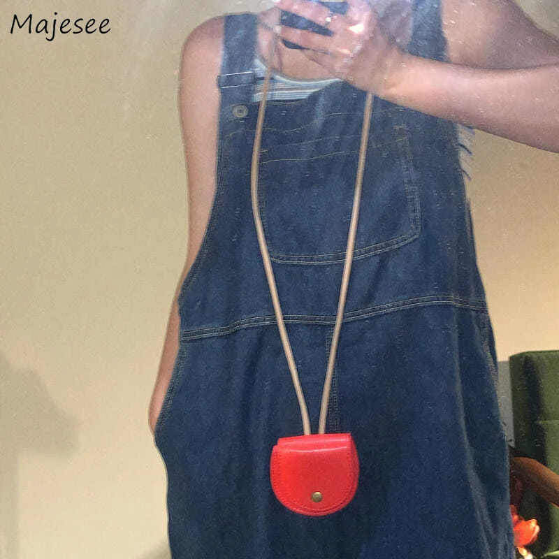 

Playsuits Women Loose Cool Girls Streetwear Fashion Denim Ulzzang Chic High Waist Cozy Students Design Stylish Washed Rompers BF