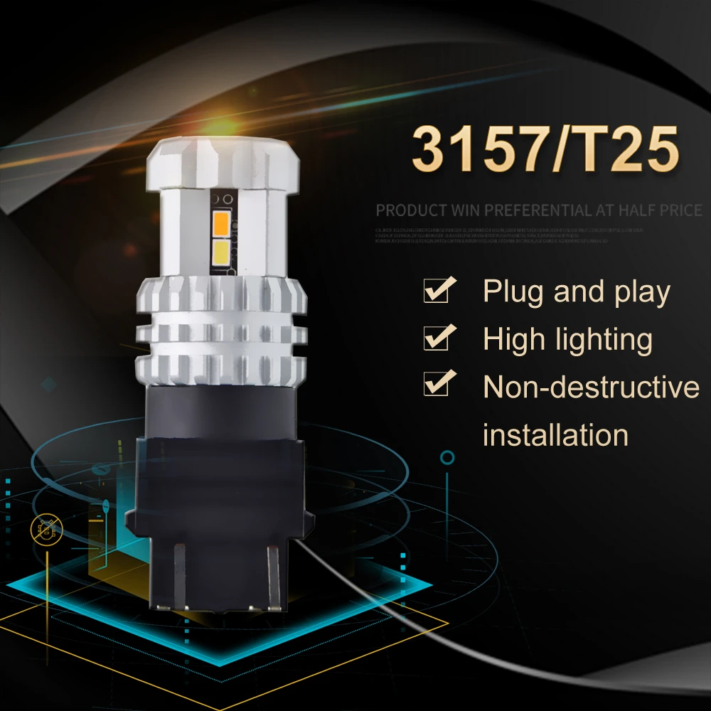 Комплект из 2 предметов новые 1157/BAY15D 3157 7443 Светодиодные лампы для стоп сигнала и