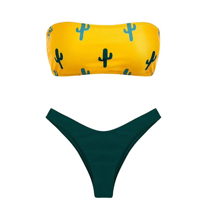 

HOHL Women Cactus Print micro bikini new women push up swimsuit 2020 sexy bathing suit beach bathers Biquini