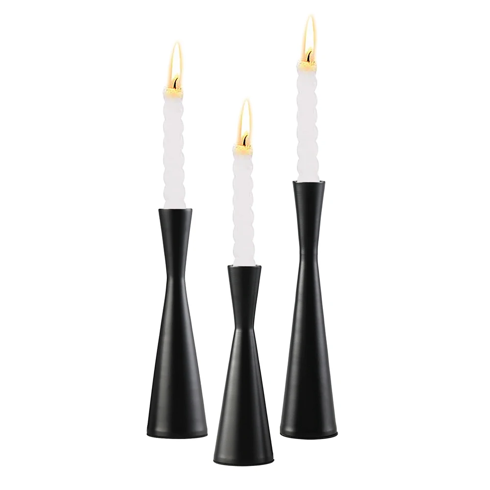 

3pcs Retro Candle Holder Set Metal Candlestick Taper Tea Light Stand Home Bar Hotel Wedding Party Kitchen Home Decors