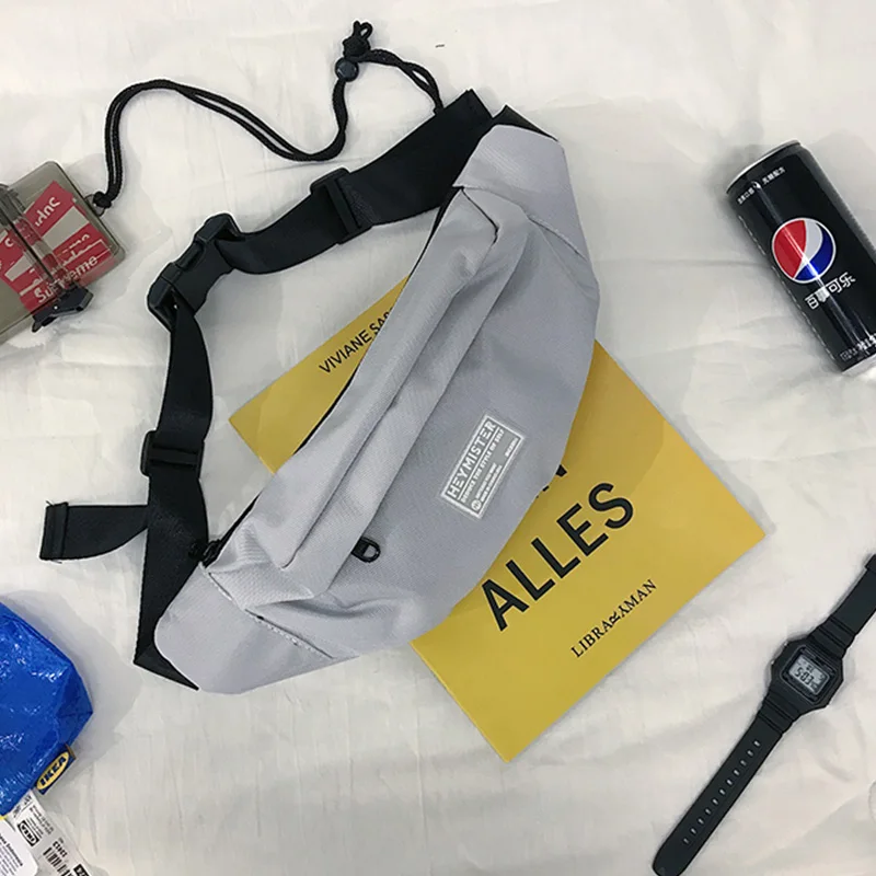 Gray waist bag Поясная Сумка унисекс, поясная сумка для отдыха, Холщовая Сумка с бананом, нагрудная сумка через плечо, уличный стиль, оснастка, сумка в стиле хип-хоп, поясная сумка, кошелек - Цвет: Gray waist bag