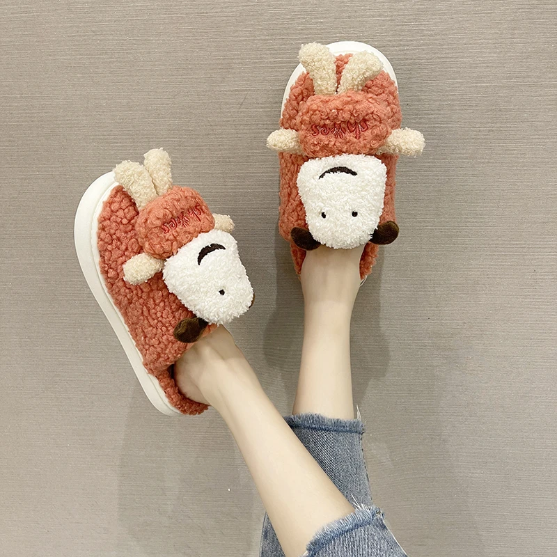 

Adult Unicorn Home Slippers Women Unicornio Pantufa Cute Shoes Cartoon Fur Unisex Indoor Chausson Licorne Chinelo Slides Women