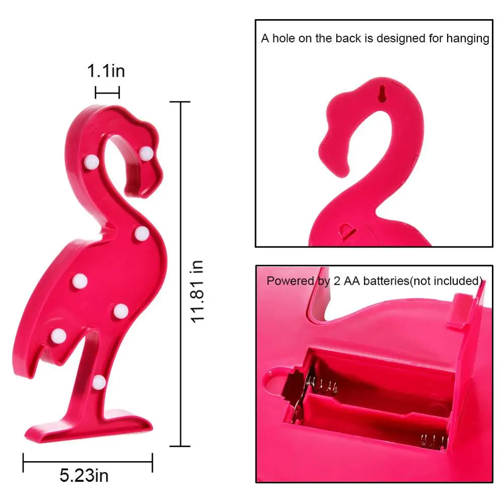 Lumiparty 3D LED Фламинго ночник романтическая ночная лампа настольная для домашней