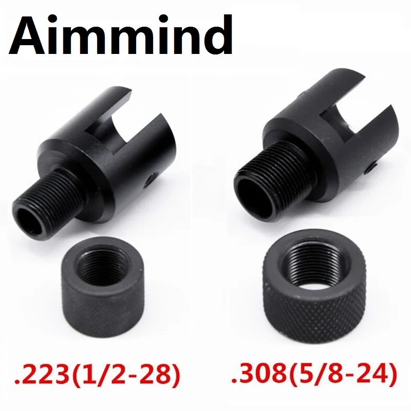 

Barrel End Threaded Adapter 1/2x28 5/8-24 Muzzle Brake for Ruger 10/22 Thread Adaptor with Knurled Steel Thread Protector