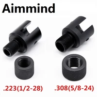 barrel end threaded adapter 12x28 58 24 muzzle brake for ruger 1022 thread adaptor with knurled steel thread protector