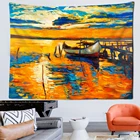 Красочный пейзаж, индийская мандала, гобелен в эстетике, Настенный декор в стиле бохо, винтажное украшение, психоделический домашний декор, комната