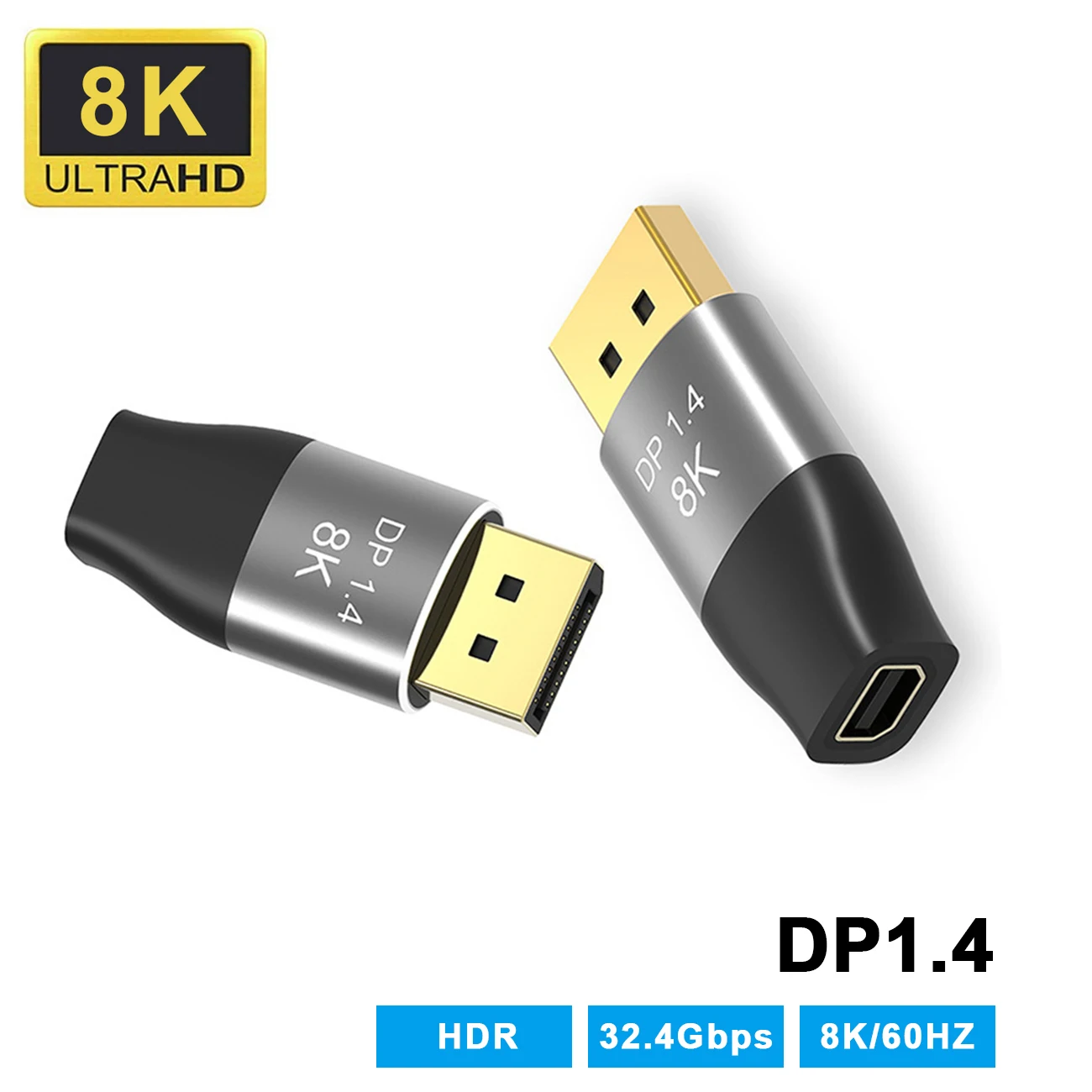 

MiniDP to Display Port Adapter Video Audio Converter HD 8K@60Hz DP1.4 Male to minidp Female for PC Laptop Projector adaptador