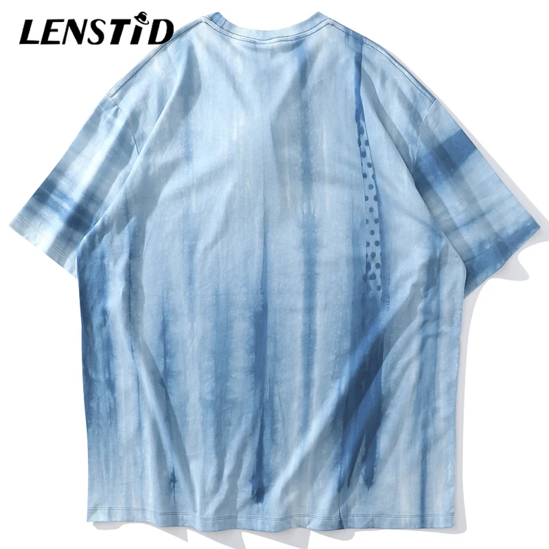 Футболка LENSTID мужская с принтом черепа тенниска в стиле хип хоп майка Харадзюку