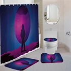 34 шт. набор штор для душа с инопланетянином космическим кораблем, ковер научной фантастики, коврик для туалета, коврик для ванной комнаты с 3D принтом, нескользящий комплект для спальни и ванной