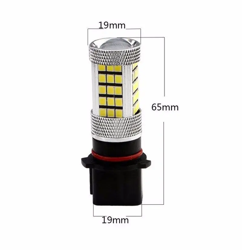 Автомобиль P13W 2835 63 SMD 1200Lm красный лед синий лампа противотуманный светильник головной светильник s для DRL 12V яркий, чем 33 SMD