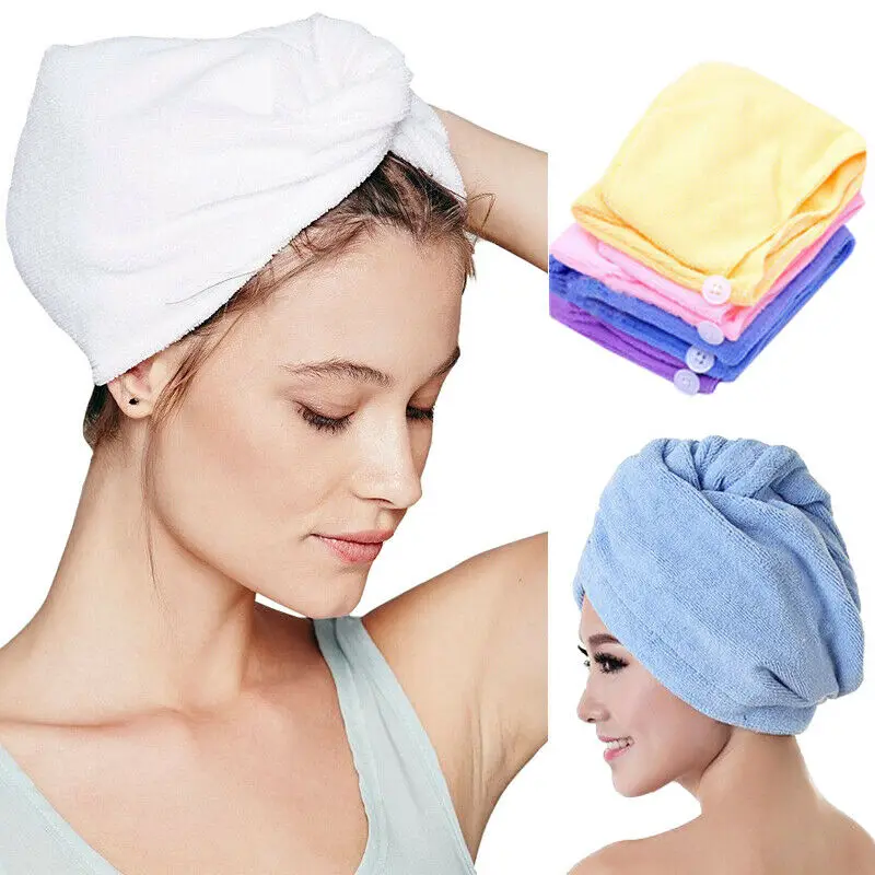 

New Arrival Super Absorbent Hair Drying Towel Turban Bathing Cap Bathrobe Hat Head Wrap Hot