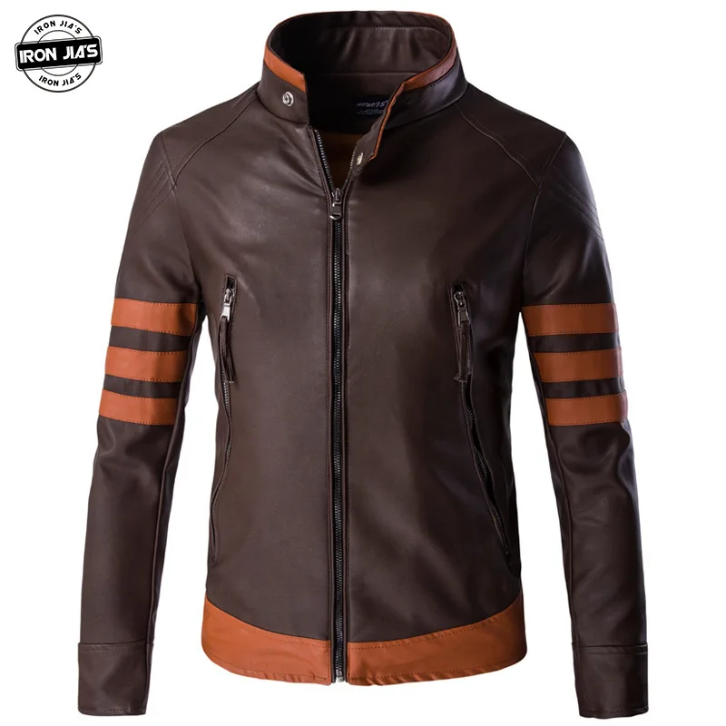 

Мотоциклетная кожаная куртка IRON JIA'S, коричневая теплая ветрозащитная Повседневная куртка для мотокросса