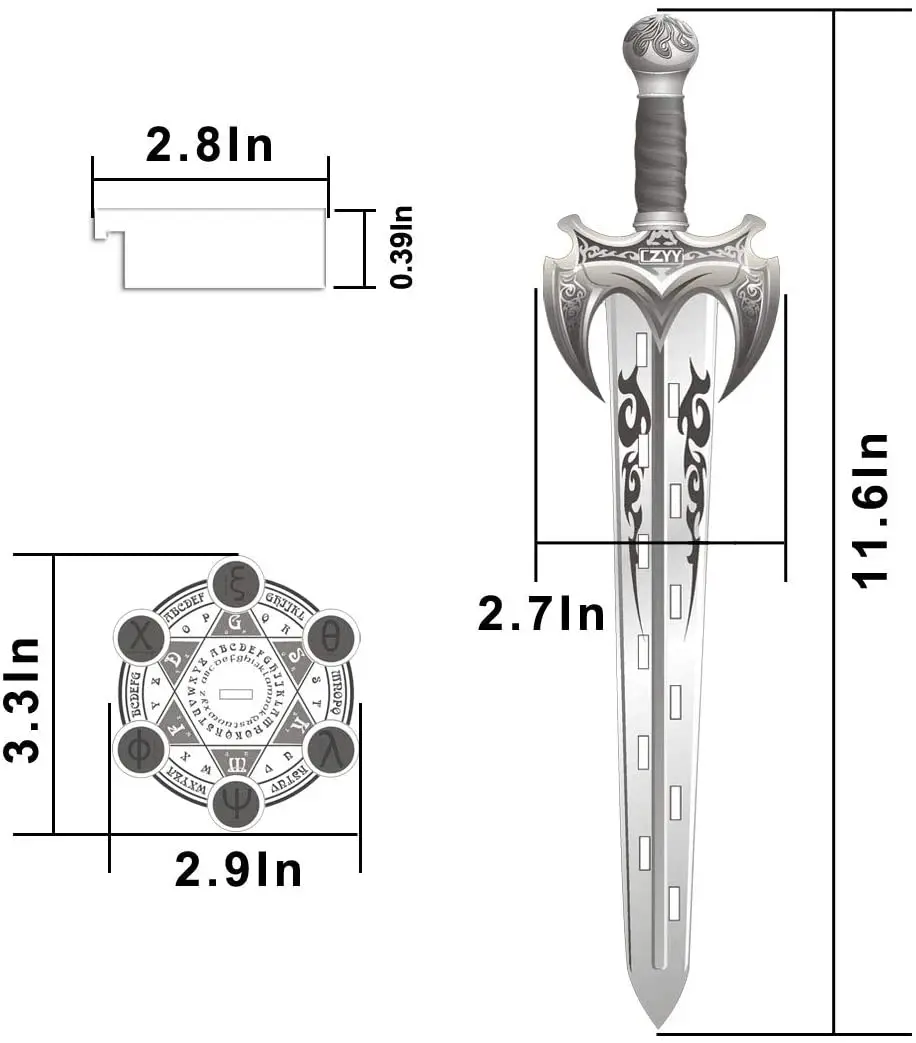 D & D inititive Tracker-espada acr&iacute;lica cortada con l&aacute;ser, en Base de c&iacute;rculo m&aacute;gico, con 12 banderas borrables-2