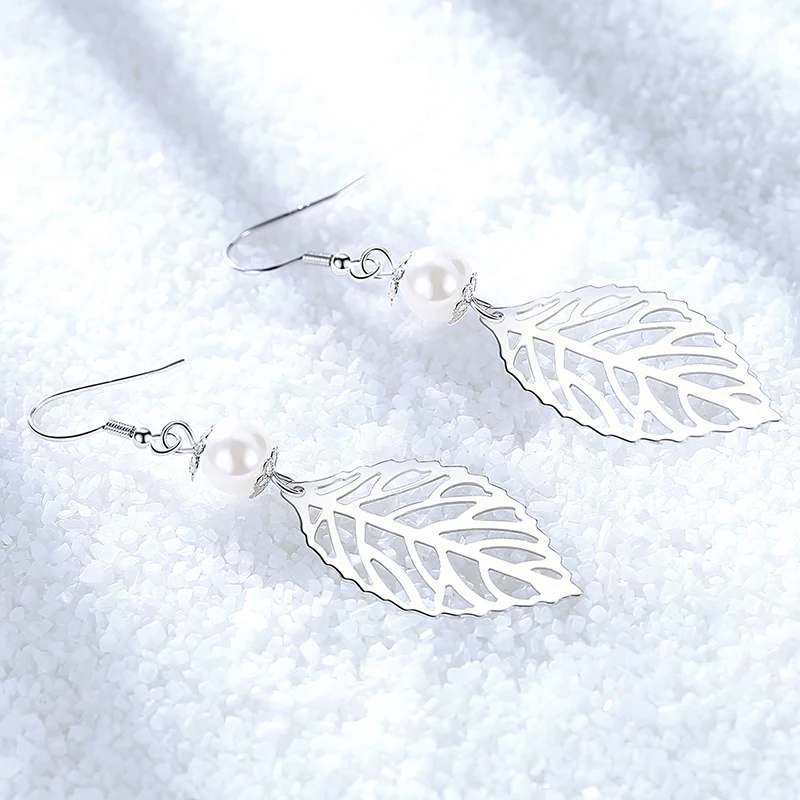 2020 Новое поступление модные серьги из стерлингового серебра 925 пробы с листьями