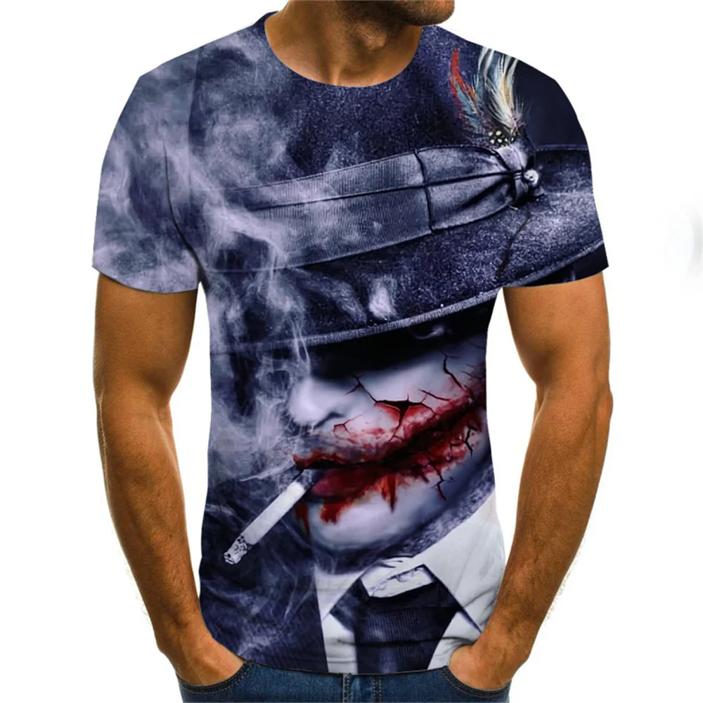 

Clown Stephen King IT Movie T-Shirt Halloween Pennywise Tee shirts Tops 3D print Men Tshirt harajuku joker cosplay mens clothing
